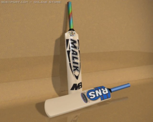 cricket bat 3D Model .c4d .max .obj .3ds .fbx .stl .blend 