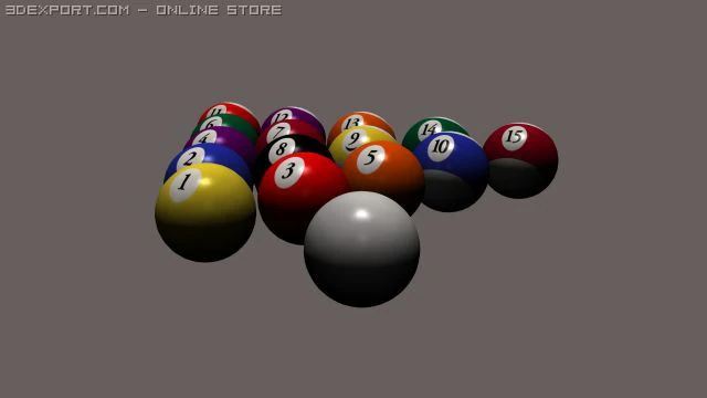 pool balls 3D Model .c4d .max .obj .3ds .fbx .stl .blend 