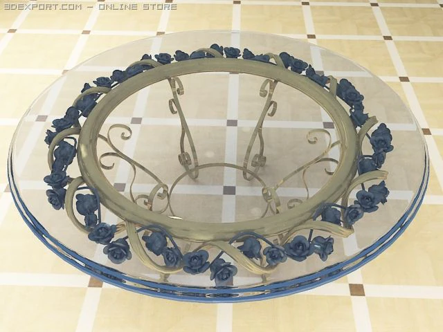 table with glass tabletop 3D Model .c4d .max .obj .3ds .fbx .stl .blend