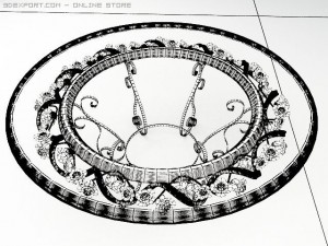 table with glass tabletop 3D Modell