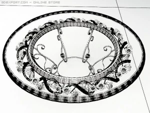 table with glass tabletop 3D Model