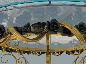 table with glass tabletop 3D Modell
