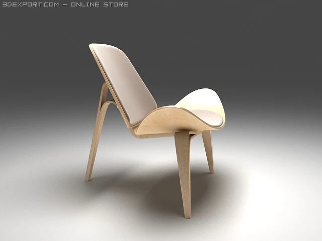 three legged chair 3D Model .c4d .max .obj .3ds .fbx .stl .blend 
