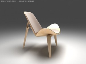 three legged chair Model 3D