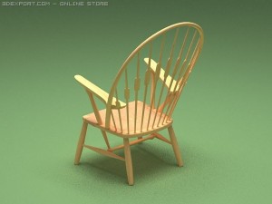 the peacock chair 1947 3D मॉडल