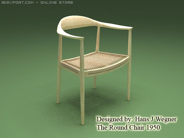 the round chair 1950 3Dモデル .c4d .max .obj .3ds .fbx .stl .blend 