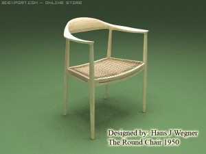 the round chair 1950 Model 3D