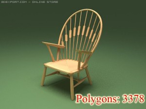 the peacock chair 1947 low Model 3D