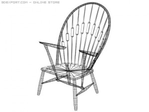 the peacock chair 1947 low Modelo 3D