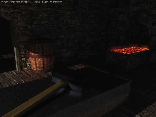 blacksmiths shop Modelo 3D .c4d .max .obj .3ds .fbx .stl .blend 