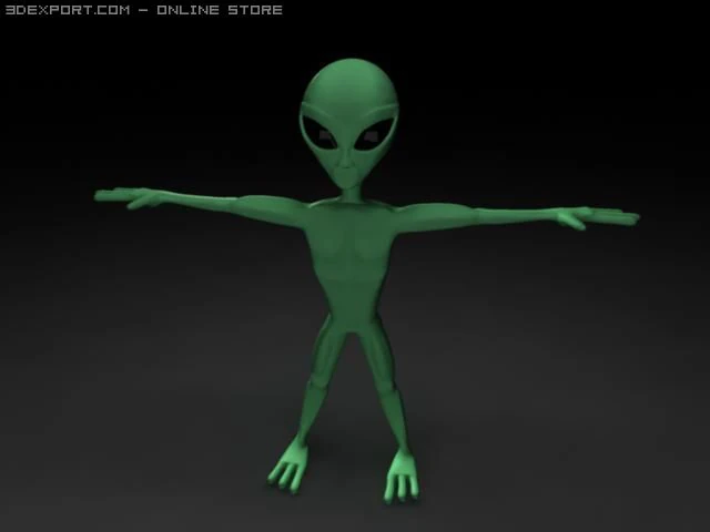 pequeño extraterrestre verde Modelo 3D .c4d .max .obj .3ds .fbx .stl .blend