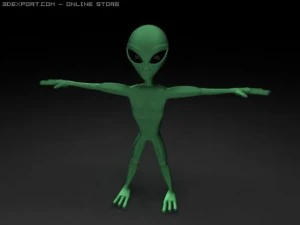 小绿色外星人 3D 模型
