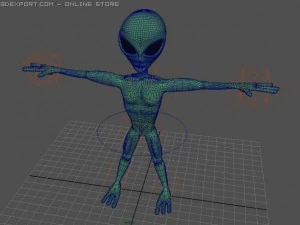 peque&ntilde;o extraterrestre verde Modelo 3D