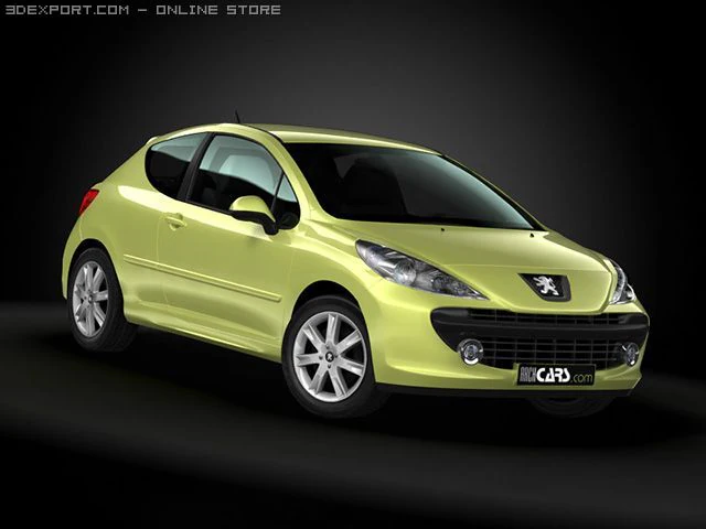 2009 peugeot 207 3D Model .c4d .max .obj .3ds .fbx .stl .blend 