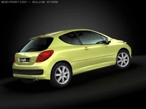 2009 peugeot 207 3D Model