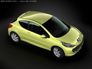 2009 peugeot 207 Modèle 3D