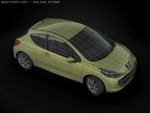 2009 peugeot 207 Modèle 3D