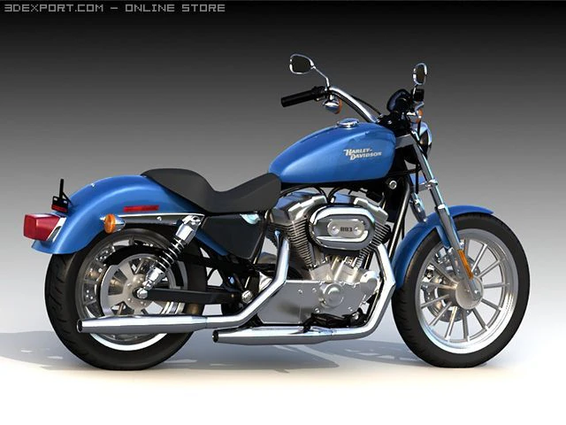 2009 harley davidson 883 3D Model .c4d .max .obj .3ds .fbx .stl .blend 