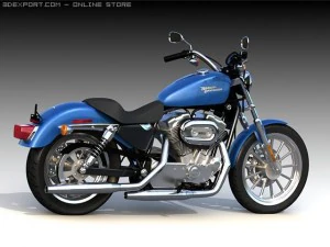 Harley-Davidson 883 uit 2009 3D Model