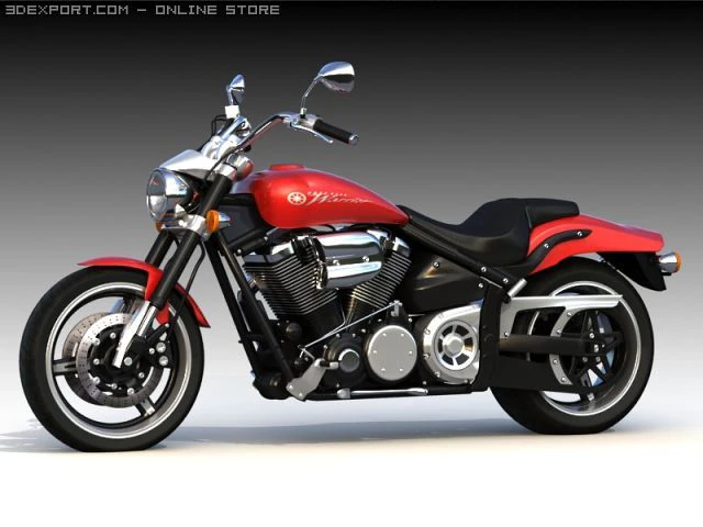 yamaha road star warrior 3D Model .c4d .max .obj .3ds .fbx .stl .blend