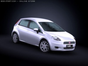 2009 fiat punto Model 3D