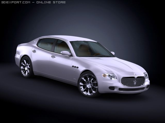 2008 maserati quattroporte 3D Модель .c4d .max .obj .3ds .fbx .stl .blend 