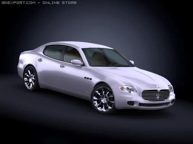 2008 maserati quattroporte 3D Model .c4d .max .obj .3ds .fbx .stl .blend 
