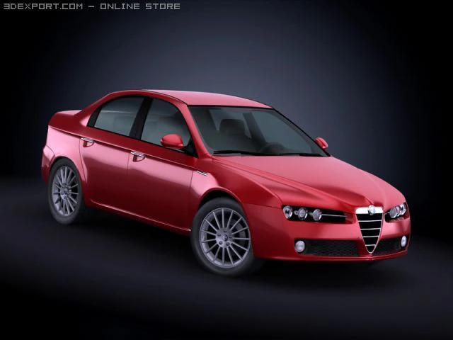 2009 alfa romeo 159 3D Model .c4d .max .obj .3ds .fbx .stl .blend