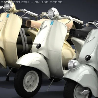 vespa classic collection 3D Model .c4d .max .obj .3ds .fbx .stl .blend