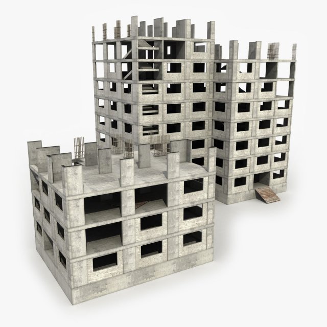 building construction site 3D Model .c4d .max .obj .3ds .fbx .stl .blend 