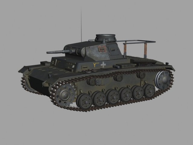pz iii e comander tank 3D Model .c4d .max .obj .3ds .fbx .stl .blend 