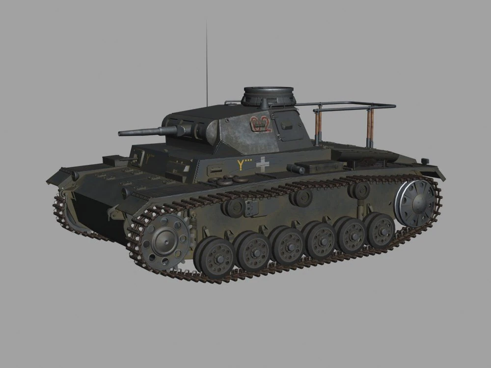 pz iii e comander tank 3D Model .c4d .max .obj .3ds .fbx .stl .blend 