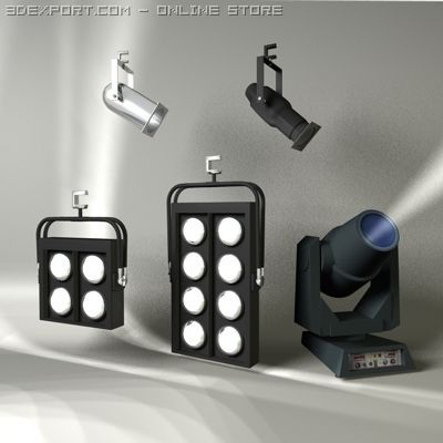 theatrical lighting set 3D-Modell .c4d .max .obj .3ds .fbx .stl .blend 