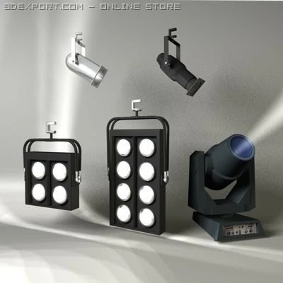 theatrical lighting set 3D Model .c4d .max .obj .3ds .fbx .stl .blend 