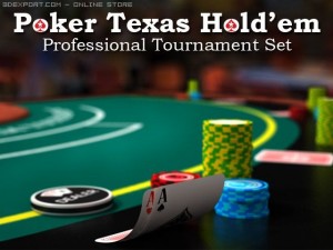 professional poker table Modèle 3D