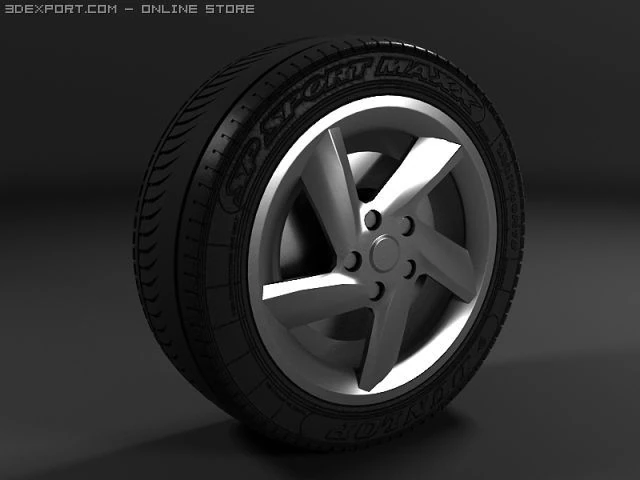 mazda 6 stock wheel midpoly 3D Model .c4d .max .obj .3ds .fbx .stl .blend 