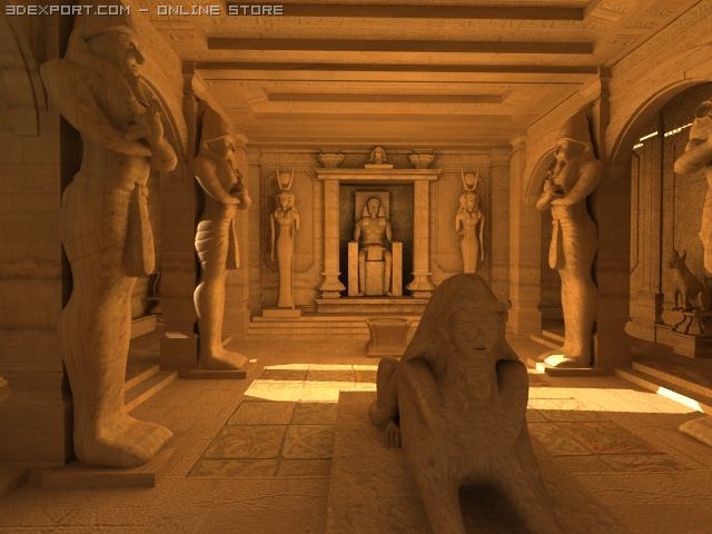 egypt temple Modèle 3D .c4d .max .obj .3ds .fbx .stl .blend 
