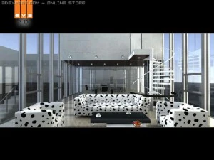 sala de escrit&oacute;rio Modelo 3D