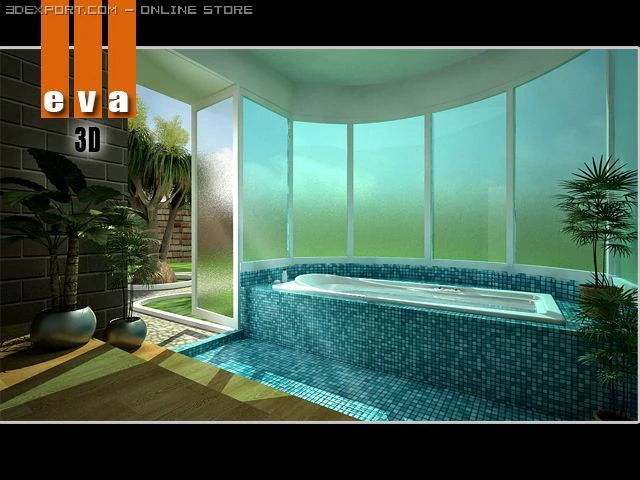 bathroom 3D Model .c4d .max .obj .3ds .fbx .stl .blend 