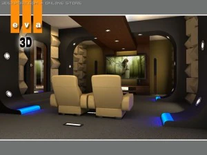 cinema em casa Modelo 3D