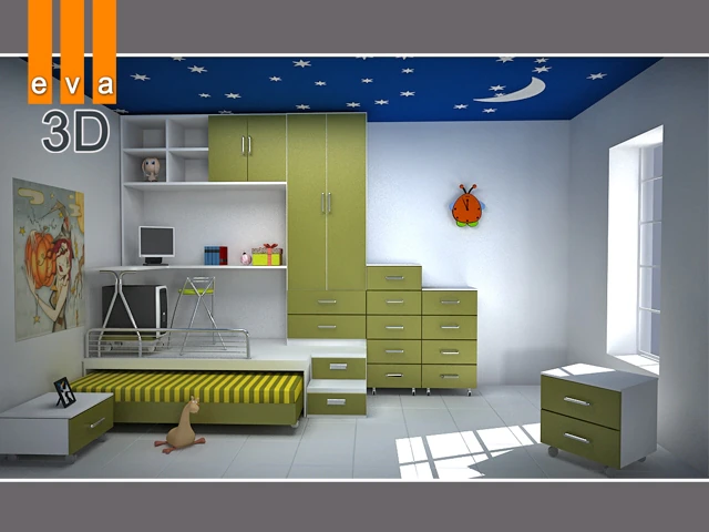 baby room 3D Model .c4d .max .obj .3ds .fbx .stl .blend 