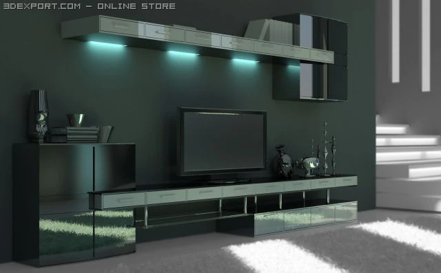 stand for tv 3D Model .c4d .max .obj .3ds .fbx .stl .blend