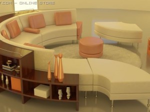 round sofa Model 3D