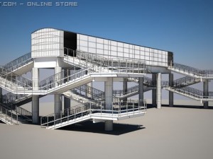 bridge for pedestrians 3D Модель