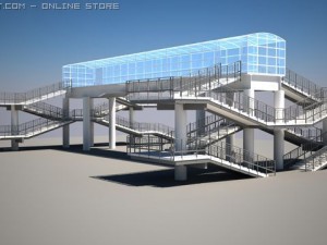 bridge for pedestrians 3D Модель
