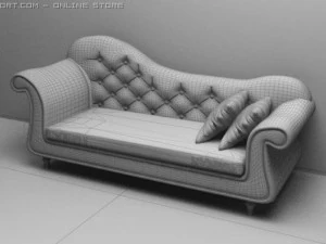 antique08001sofa 3D Model