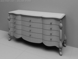 antique08002table 3D 모델