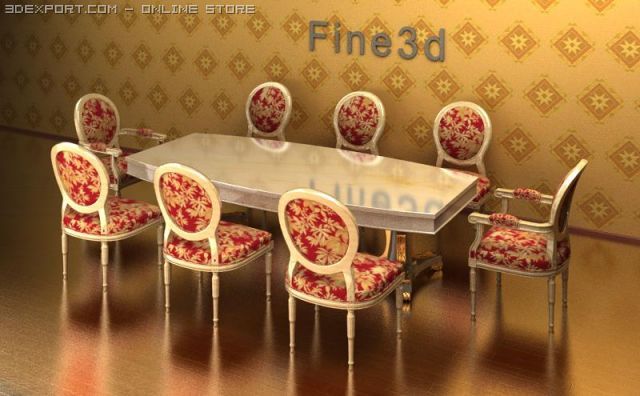 fine3d09026table 3D Model .c4d .max .obj .3ds .fbx .stl .blend 