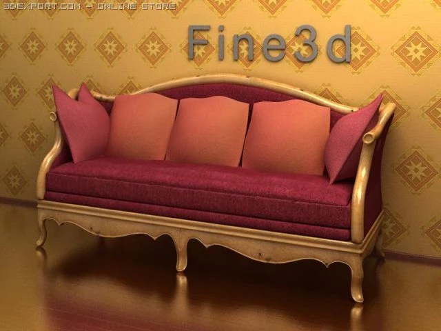 antique09028sofa 3D Model .c4d .max .obj .3ds .fbx .stl .blend 