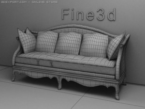 antique09028sofa 3Dモデル